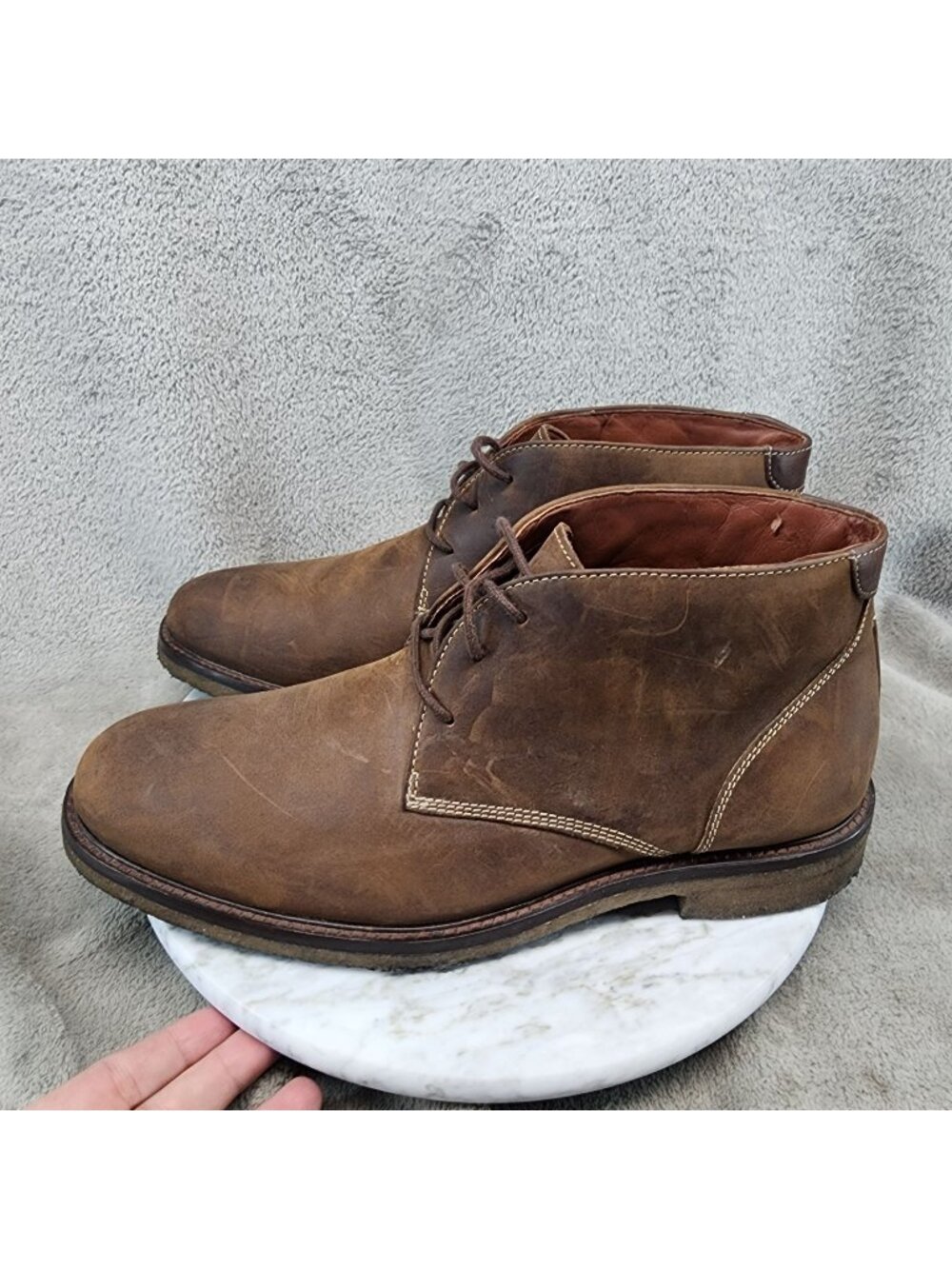 Johnston & Murphy Shoes Mens Size 9.5 Copeland Brown Leather Chukka Boots *Read*